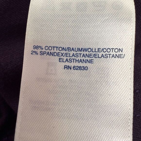 Lands End Velour Pants Womens 10 Purple Mid Rise Slim Preppy Mid-Rise Stretch - Picture 6 of 10